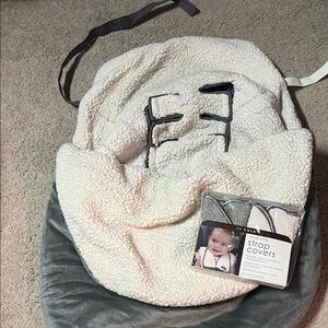 JJ Cole Cream and Gray Infant Car Seat Cover